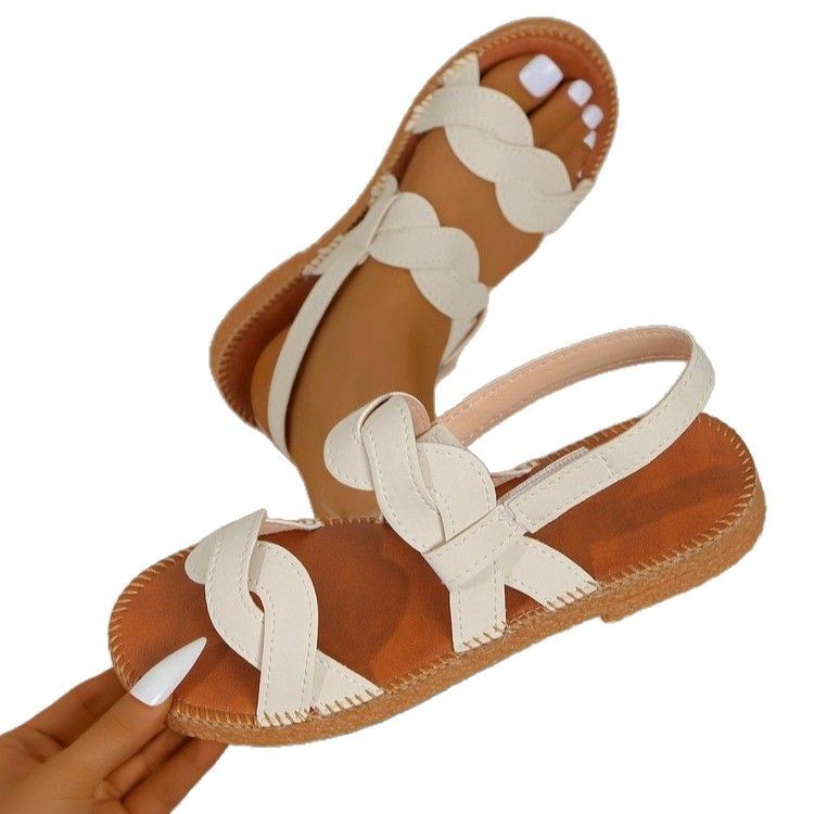 Chaussures plates d’été tissées pour femme – Style mode et confort
