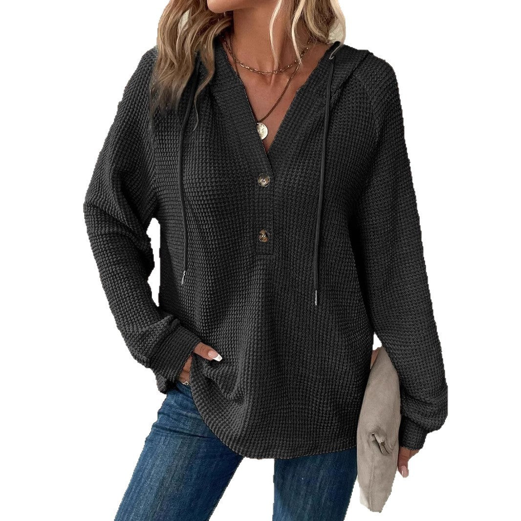 Pull col en V à manches longues – Sweat décontracté pour sport et loisirs
