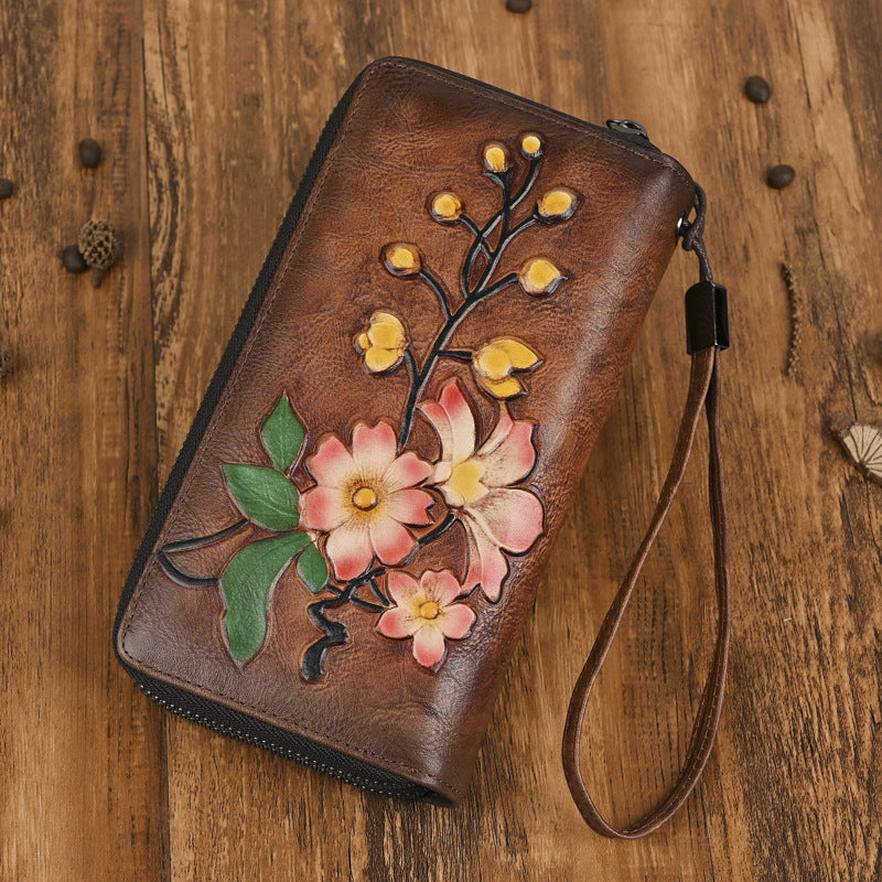 Portefeuille long femme – Double fermeture éclair et style personnalisé tendance