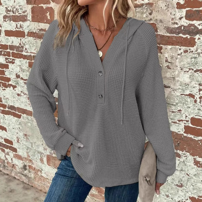 Pull col en V à manches longues – Sweat décontracté pour sport et loisirs