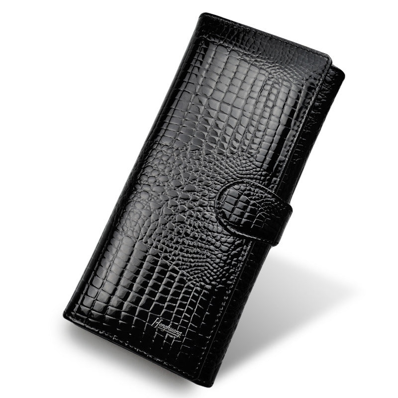 Porte-monnaie femme en cuir verni – Style européen et américain, élégant et tendance