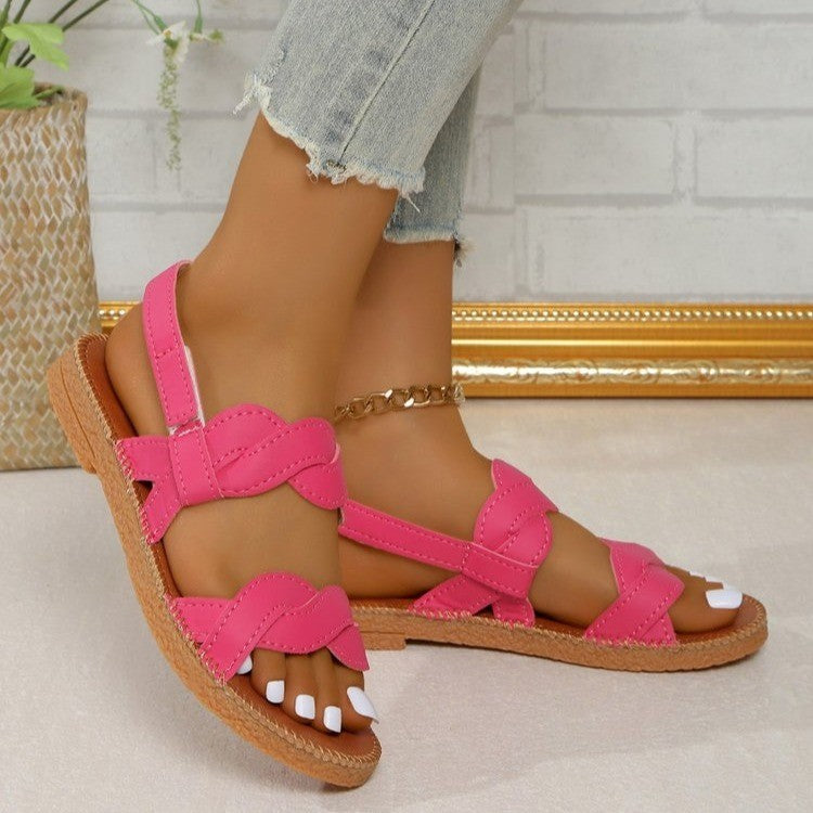 Chaussures plates d’été tissées pour femme – Style mode et confort
