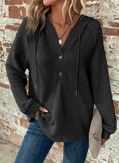 Pull col en V à manches longues – Sweat décontracté pour sport et loisirs