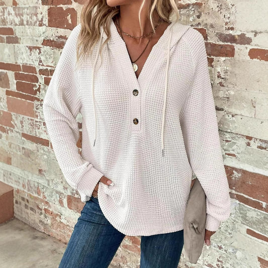 Pull col en V à manches longues – Sweat décontracté pour sport et loisirs
