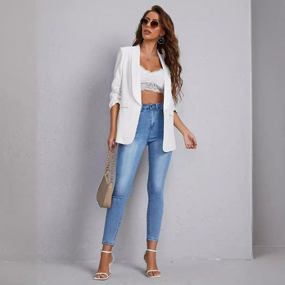 Haut femme slim à manches longues – Style automne-hiver européen et américain
