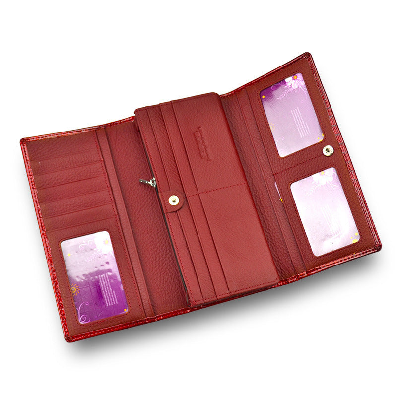Porte-monnaie femme en cuir verni – Style européen et américain, élégant et tendance
