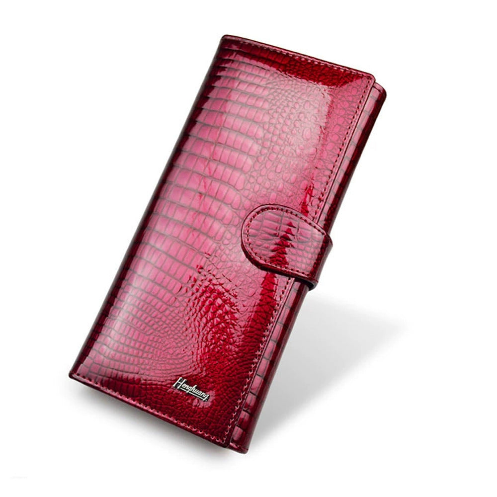 Porte-monnaie femme en cuir verni – Style européen et américain, élégant et tendance