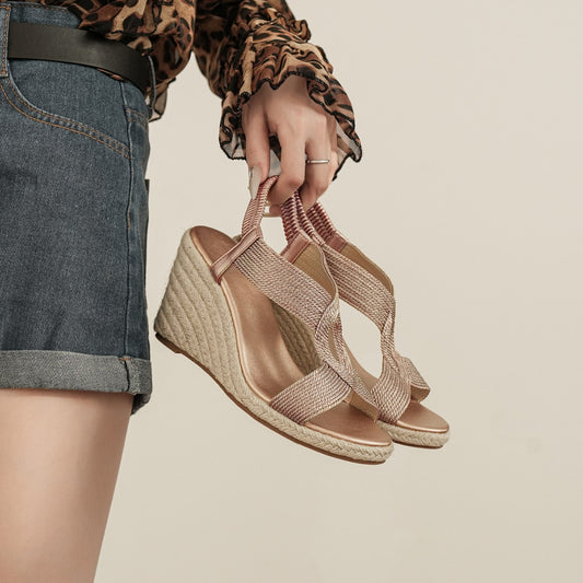 Sandales compensées femme – Style décontracté polyvalent