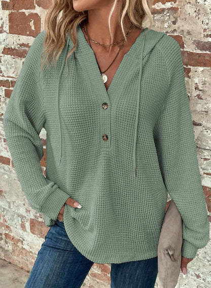 Pull col en V à manches longues – Sweat décontracté pour sport et loisirs